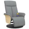 VidaXL Reclining Massage Armchair and Footrest Light Grey Fabric 356533