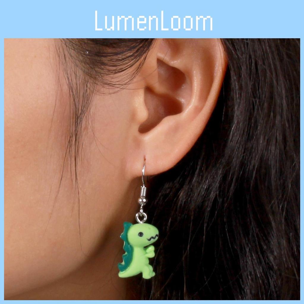 Cartoon Dinosaur Drop Earrings Made Of Soft Clay For Girls Fashion Jewelry Collection