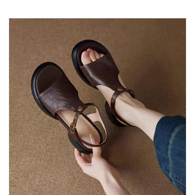 Fashion Open Toe Platform Block Heel Sandals Women 2025 Summer New Casual Roman Women's Shoes