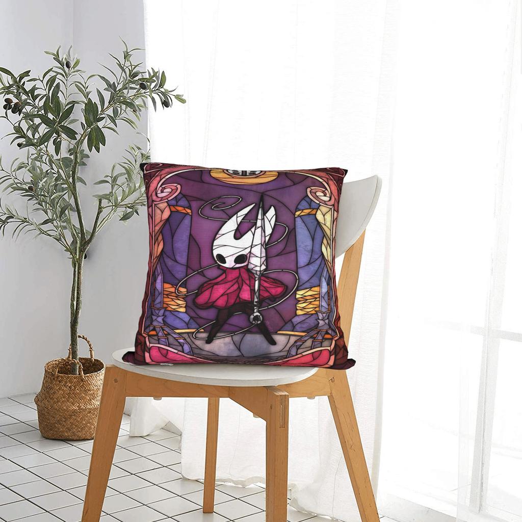 Hollow Knight Cartoon Game Knight And Hornet Pillow Cover Cute Funny Pillow Case For Sofa Couch Bed Comfy Cushion Cover Gift