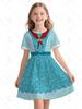 Stranger Things Final Season Holly Patchwork Princess Dress - Blue Short Sleeve Digital Print for Children