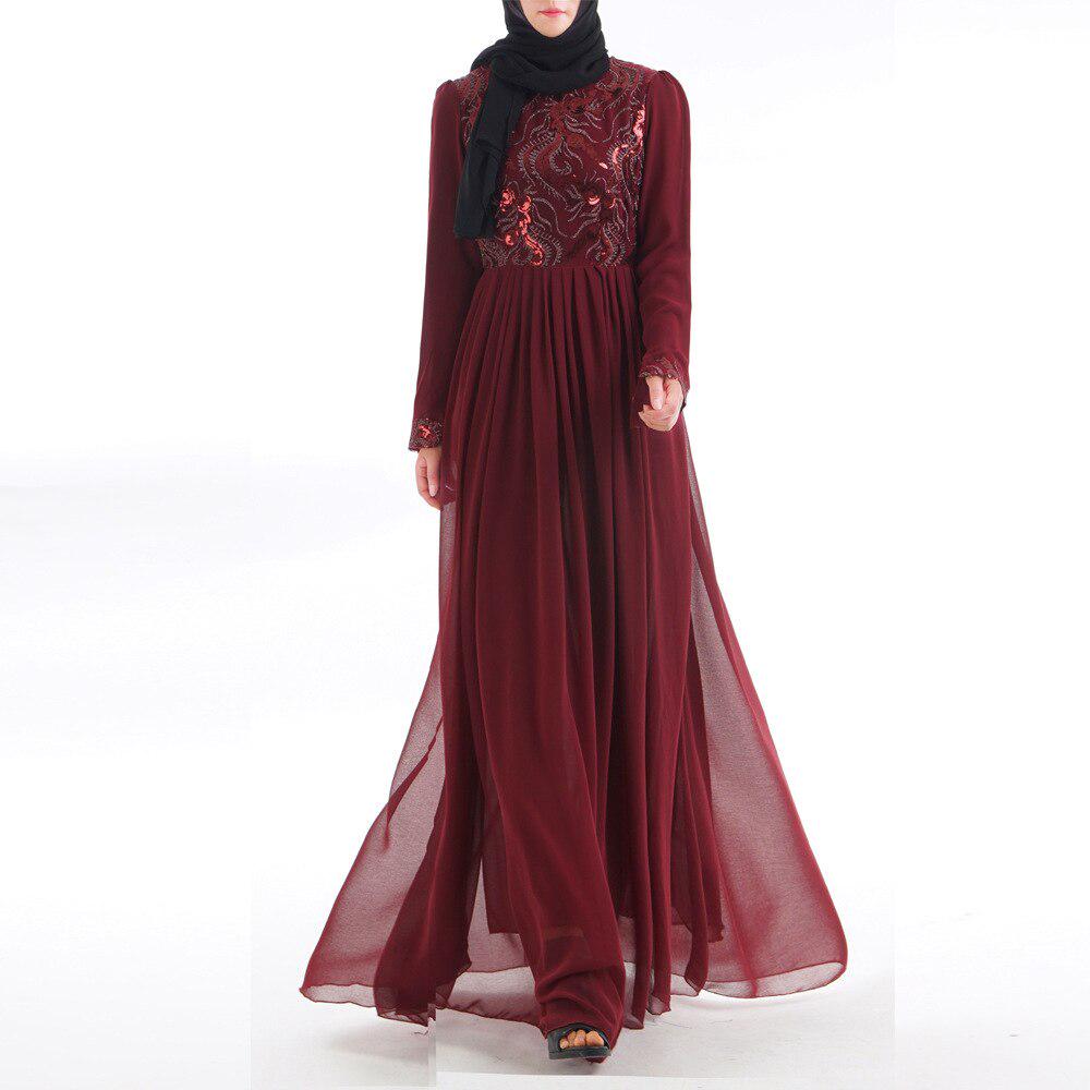 slim fit dress slacks Dark Red Long Sleeve Luxury Muslim Hijab Clothing Evening Caftan Dress –  Sultan Dress