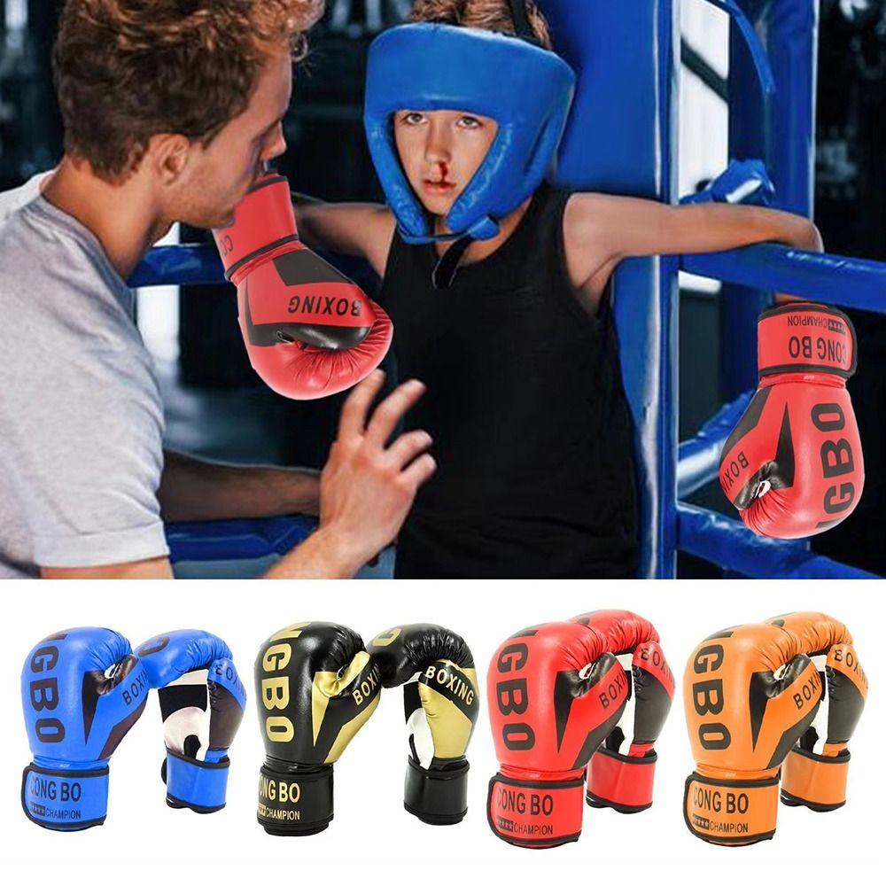 1Pair PU Leather Child Punching Gloves Breathable Training Gloves Kids Boxing Gloves  for Children