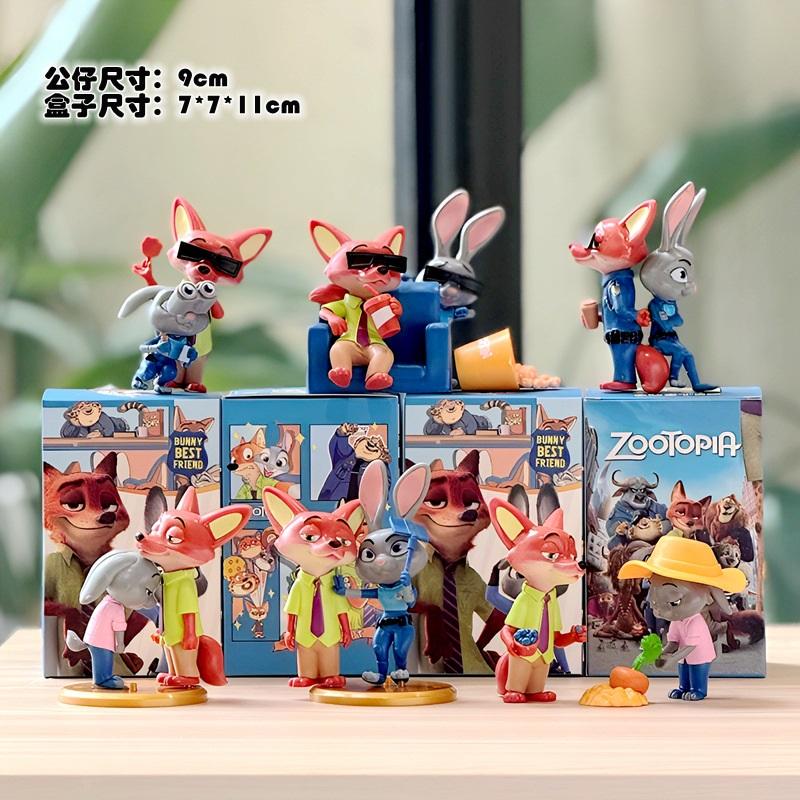 Zootopia Figure Set 4 Styles, Cute Cartoon Animal Characters PVC Collectible Model Toys, Best Gift for Kids Fans