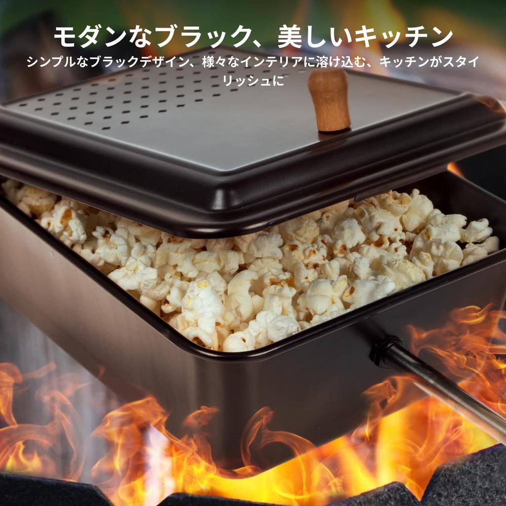 Campfire Popcorn Popper, BBQ Tool, Comfortable Handle Nonstick Pan, Maker for Party,