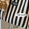 Sommer Tragetaschen für Damen 2025 Streifen Designer Schulter Shopper Aufbewahrungstasche Damen Lässige Canvas Handtasche