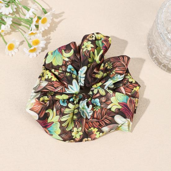 Hair Elastic Band High Elasticity Floral Pattern Adjustable Fit Hair Tie Non-Irritating Scalp Hair