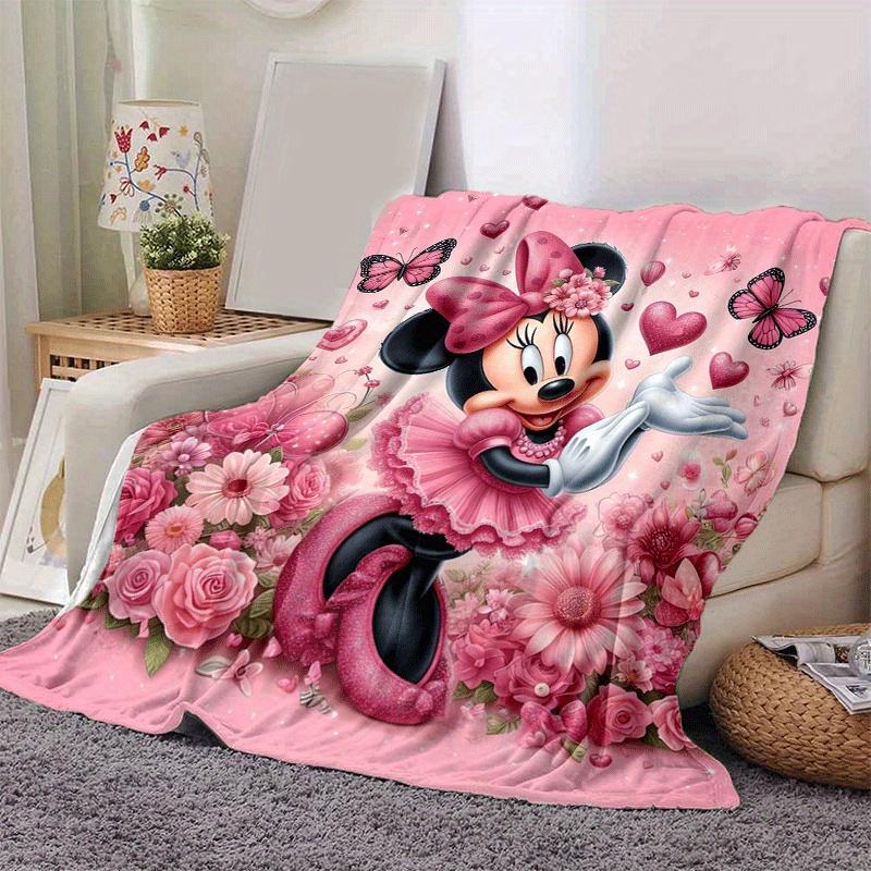 1pc Minnie Printing Blanket - Soft, All-Season Throw for Living Room, Bedroom,Personalized Gift with Adorable Cartoon Design