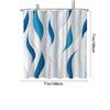 1P Blue Abstract Printed Waterproof Shower Curtain Shower Partition Hanging Curtain With 12 Hooks Multiple Sizes Easy To Install