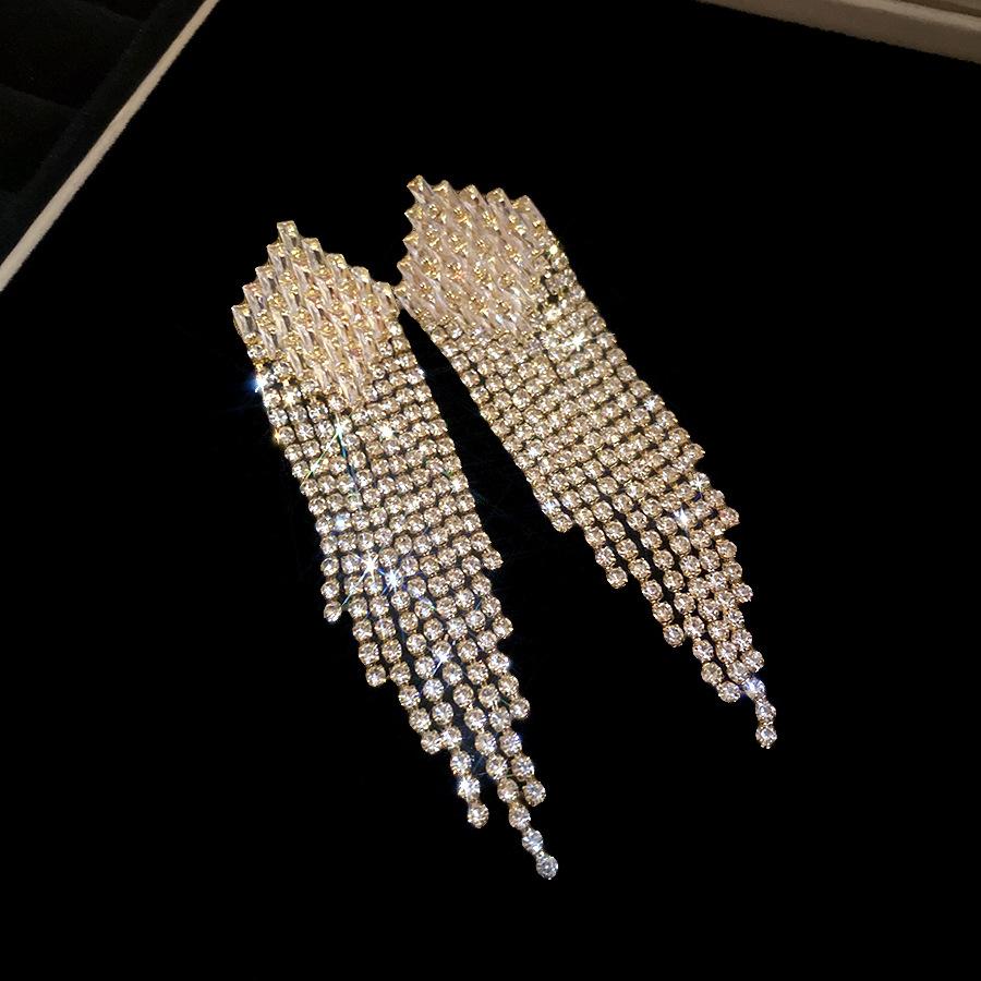 Zircon Tassel Retro Simple Luxury Earrings for Women