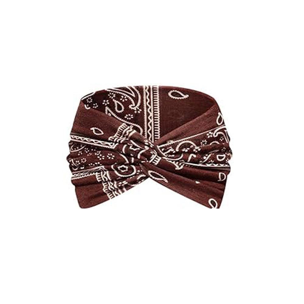 Bohemian Cashew Print Wide Crossed Headband: Casual Vacation Hair Accessory for Makeup and Face Washing