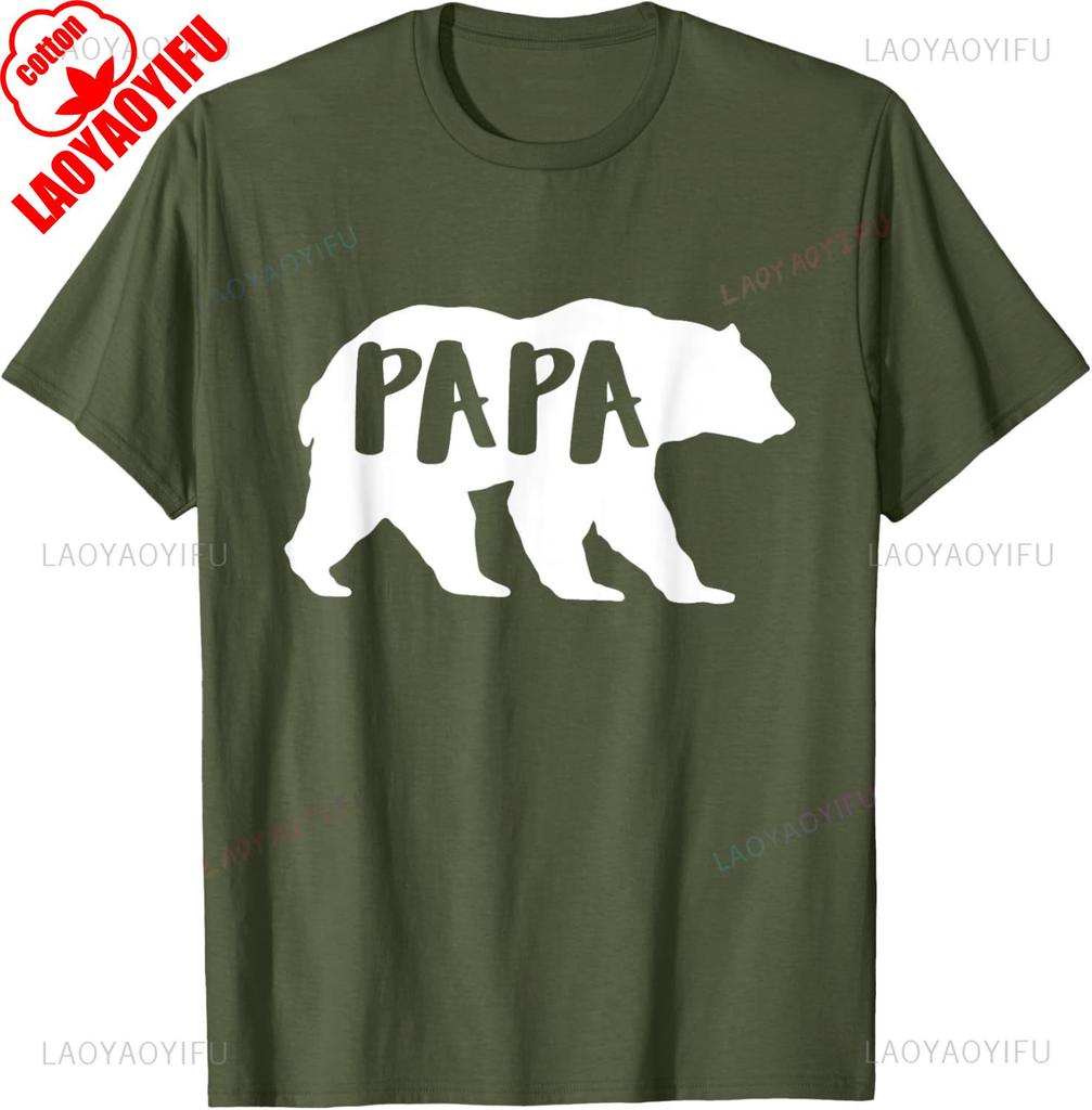 Fathersday Unisexs Fun Papa Bear For Outdoor Nature Dads TShirt Unisex Summer Cotton Printed TShirt Casual Streetwear Clothes