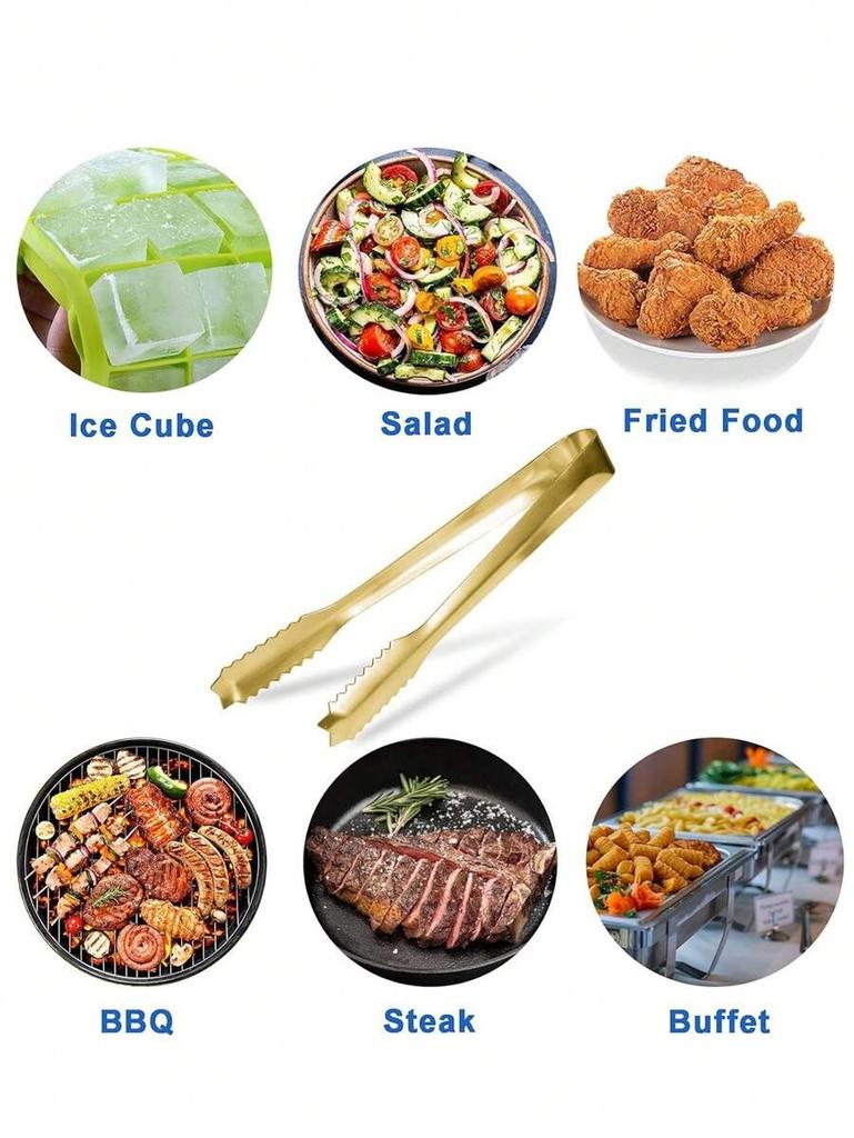 6/12pcs Stainless Steel Ice Tongs, Food Tongs, Sugar Tongs, Suitable for Afternoon Tea, Coffee Bar, Dessert, Party