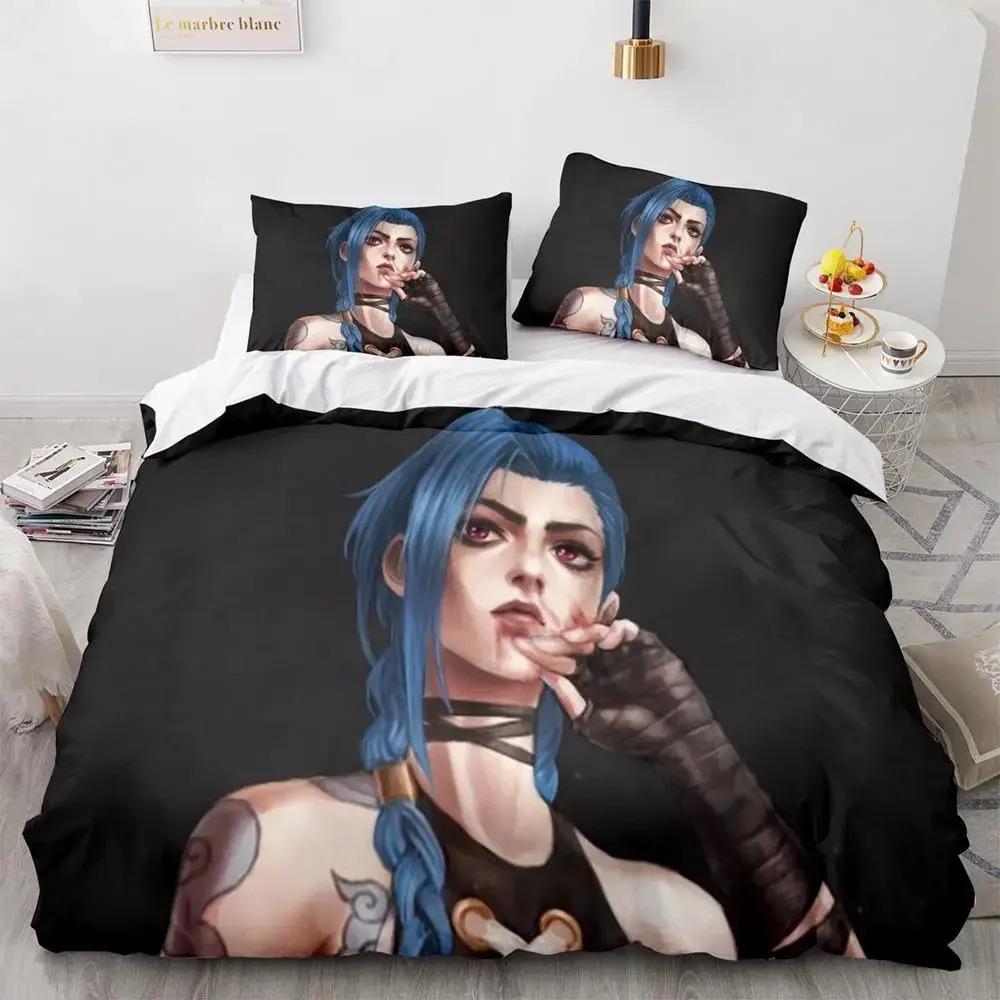 Anime Good Game Jinx Bedding Set Single Twin Full Queen King Size Bed Set Adult Kid Bedroom Duvet Cover Sets Ropa De Cama Kawaii