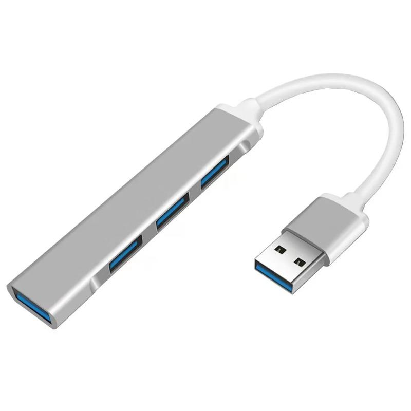 Type C HUB 1 to 4 USB 3.0 2.0 Splitters Aluminum Alloy 4 Ports Ultra thin High Speed Data Transfer Docking Station