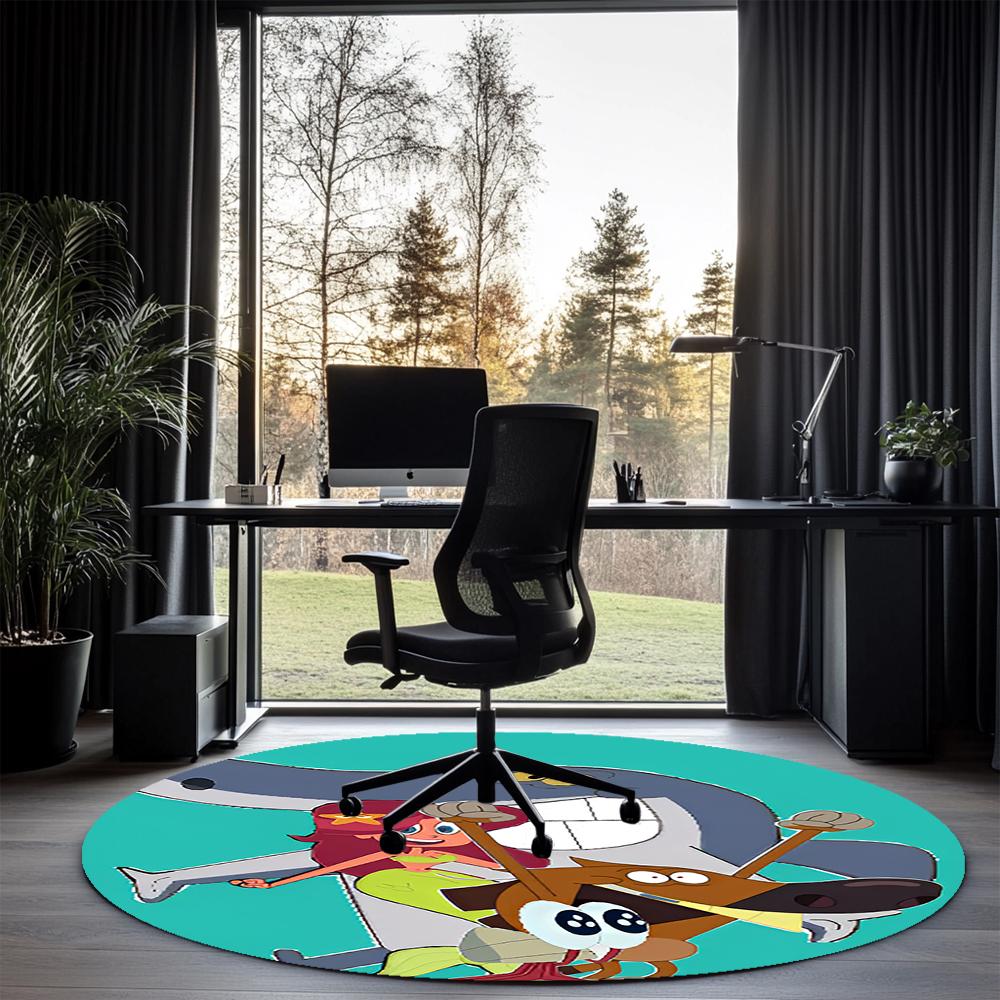 Tappeto Rotondo Stampato Zig & Sharko Tappeto per Sedia Tappeto per Area Tappetini per Ingresso, per Sedia da Ufficio Soggiorno Camera da Letto Cucina.