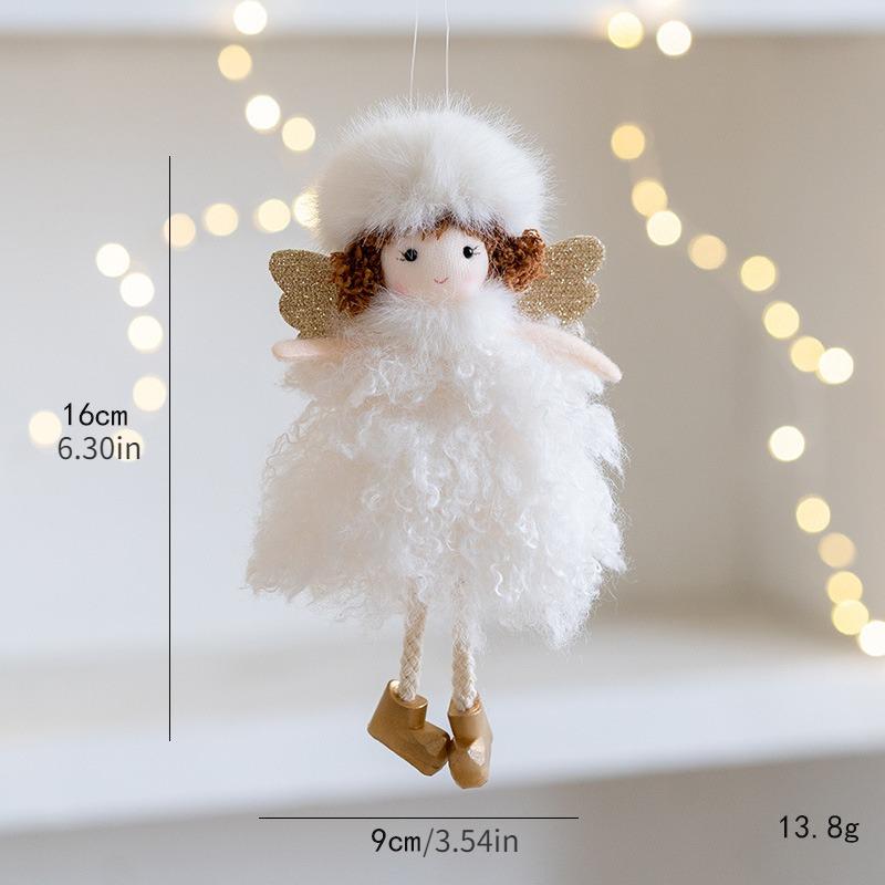 New Christmas Plush Angel Doll Pendant Ornaments Xmas Tree Hanging Decorations For Home Festive Party Decor 2025 New Year Gifts