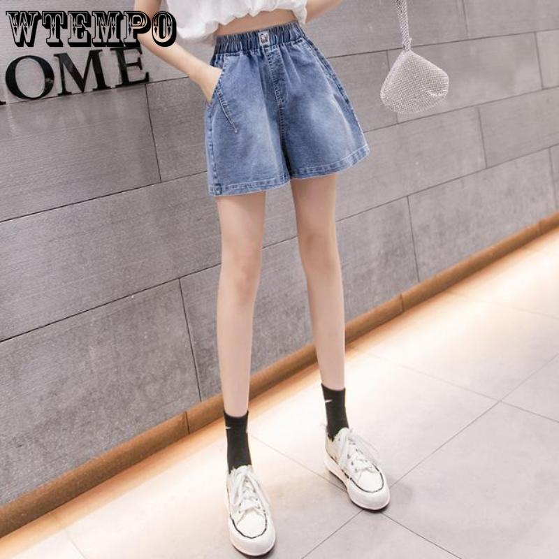 WTEMPO Джинсовые шорты женские летние свободные дышащие широкие брюки с высокой талией — фото 7