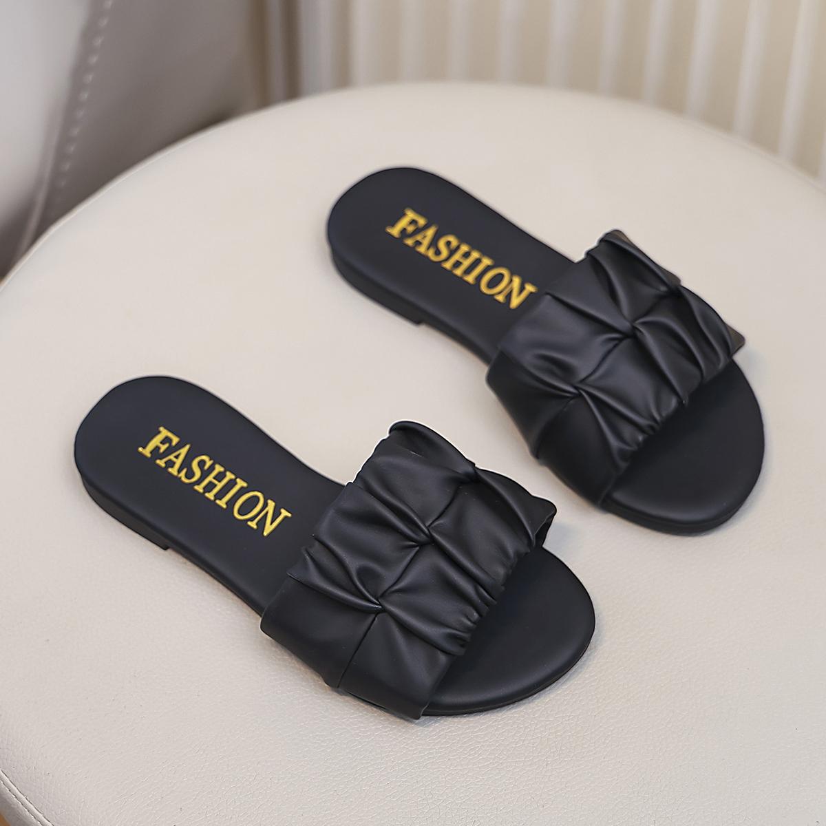 

New Summer Girls Sequins Slippers Fashion Children Flats Outdoor Kids Slippers Soft Sole Anti-Slippery Kids Beach Shoes 36 чорний