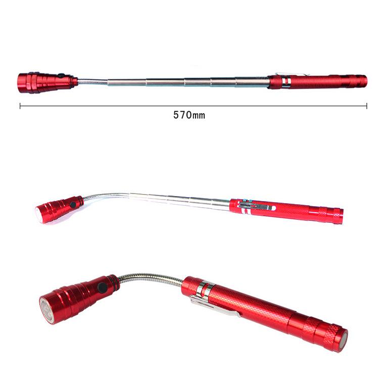 Retractable Multi-Functional Magnetic Telescopic Flashlight with Double-Headed 3LED Pen Light and Work Light