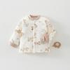 Unisex Baby Cartoon Jacket - Lightweight 60g Cotton, Two-Button, Seamless, Warm Outerwear for Autumn Outings.