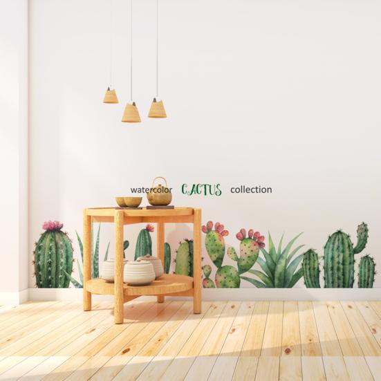 Autocolant detașabil cu frunze de banană în formă de cactus Decal mural Mural Decor camera de zi