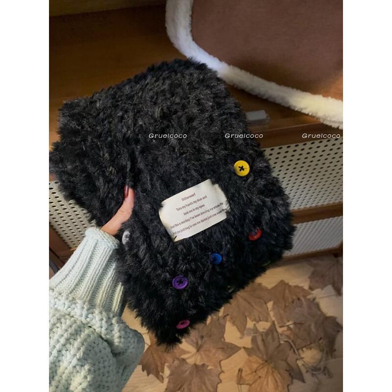 

Junbie Winter Warm Plush Button Scarf
