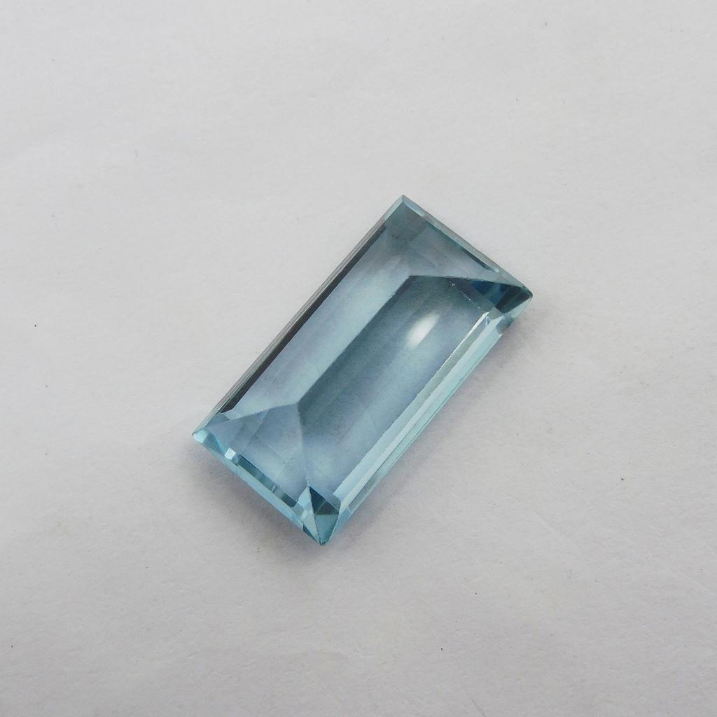 17.40 Ct Natural Baguette Cut Loose Gemstone   A++ Blue Aquamarine