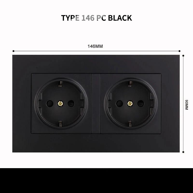 Type 86 European Standard Wall Power Socket Panel European Style, EU Standard, German Style 16A German Standard Round Hole Panel Socket