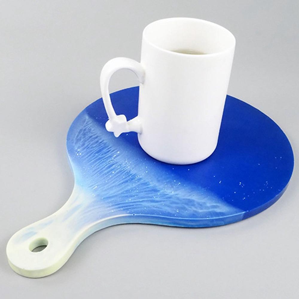 Round Silicone Tray Moulds Large Silicone Mold Rectangle Cutting Board Fruit Snack Tray Handle Holes Cheese Cutting Board