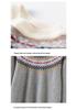 Women's Retro Fair Isle Jacquard Half-High Collar Cashmere Sweater – Loose Knit, Long Sleeve