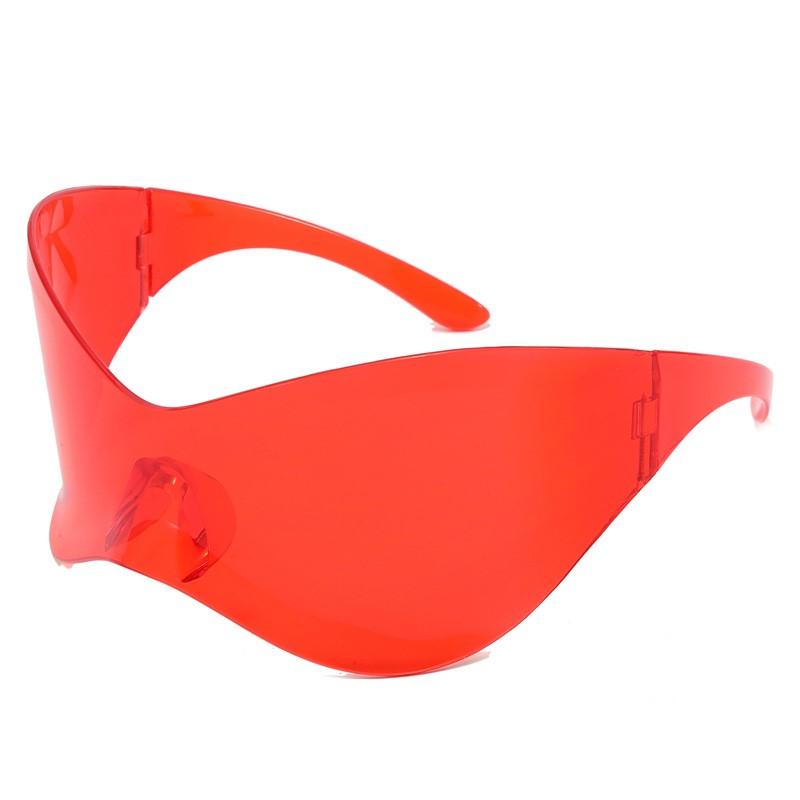 Oversized Cyberpunk Retro One Piece Sunglasses with Future Tech for Women Men Y2K Fashion Super Sunglasses Punk Mask UV400