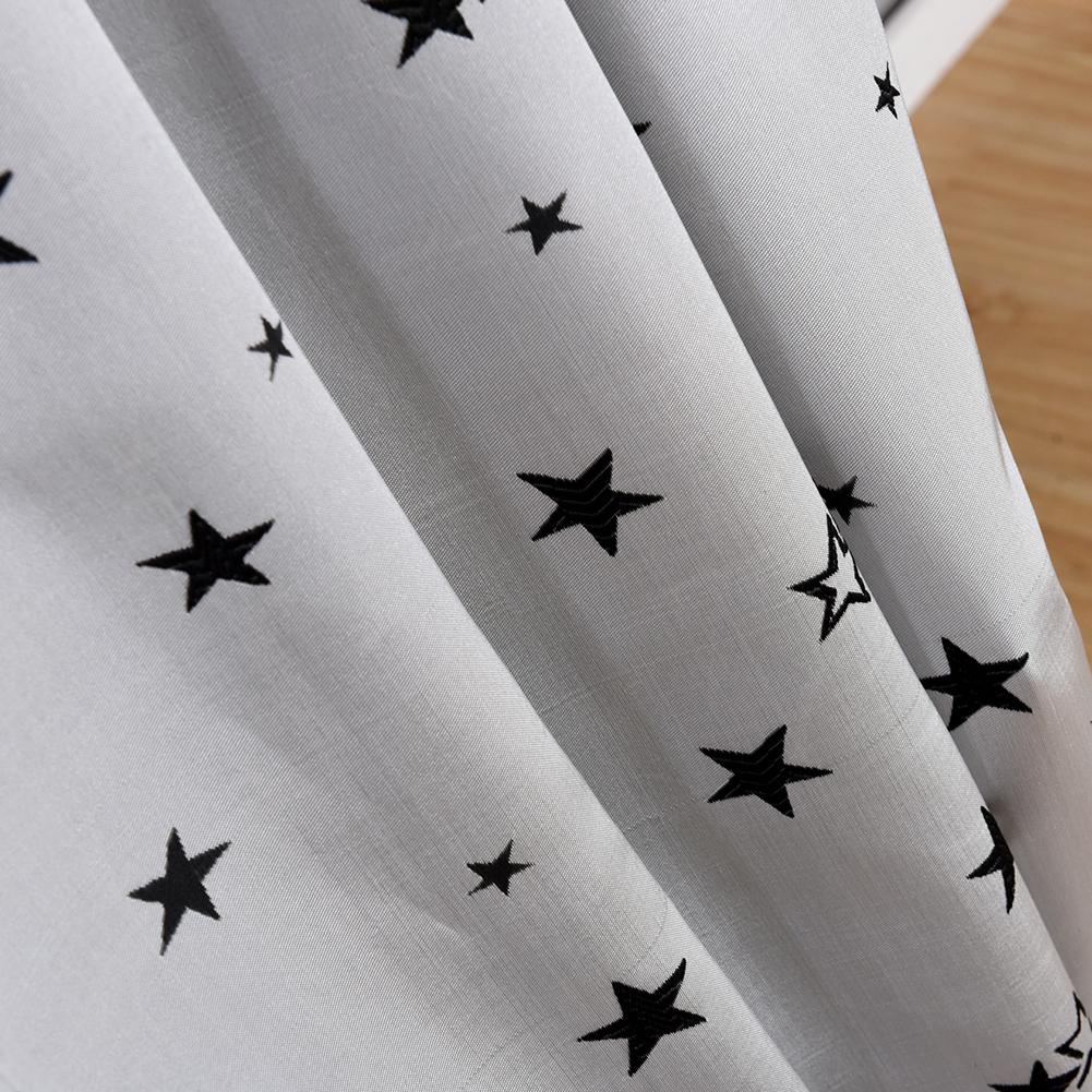 1PC Roman Modern 20%+Semi-Blackout Curtain Embroidered Dream Star Curtains Kitchen Window Bedroom Curtains 1 PCS Lozujoju Home Decor