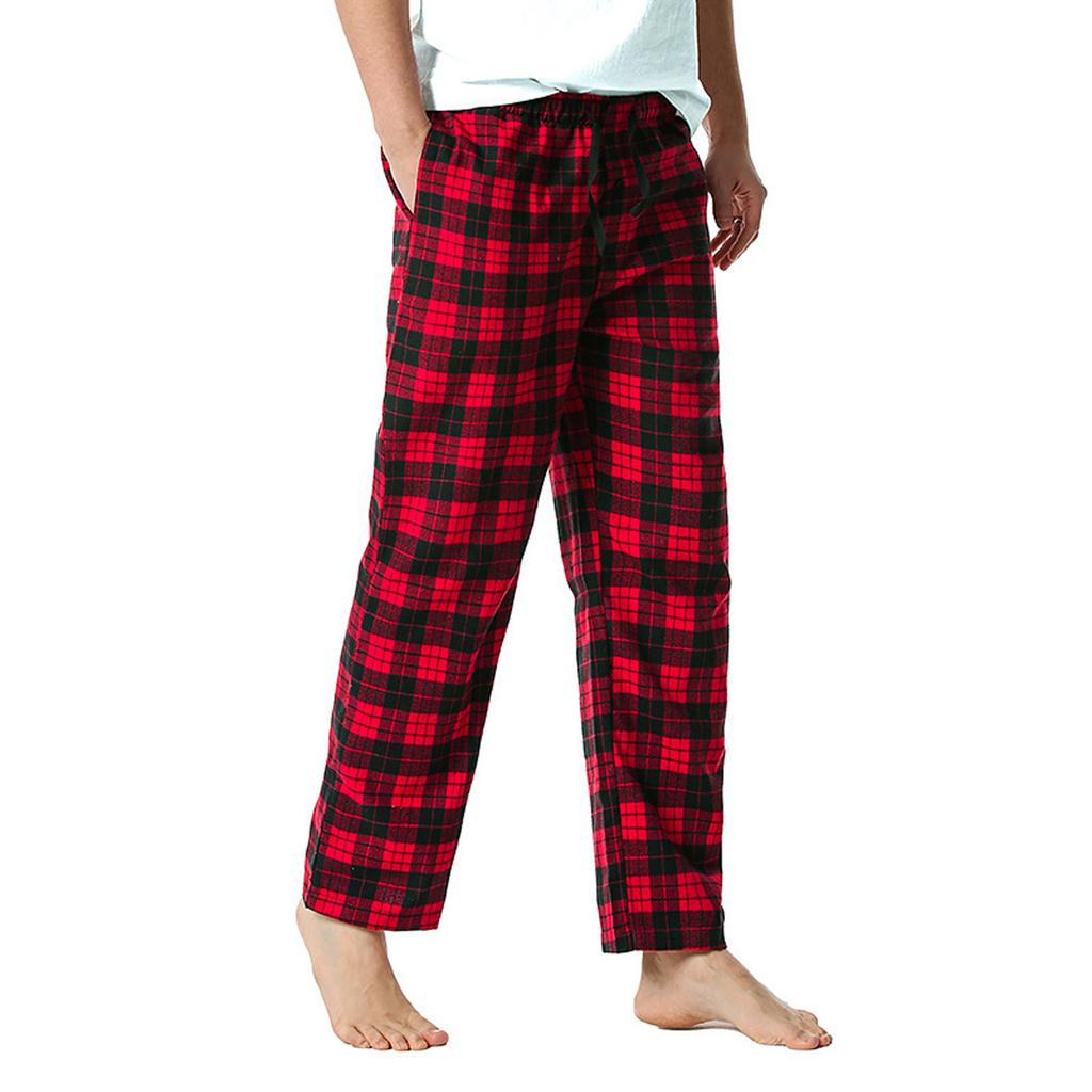 Fashion Men's Casual Plaid Loose Sport Plaid Pajama Pants Trousers