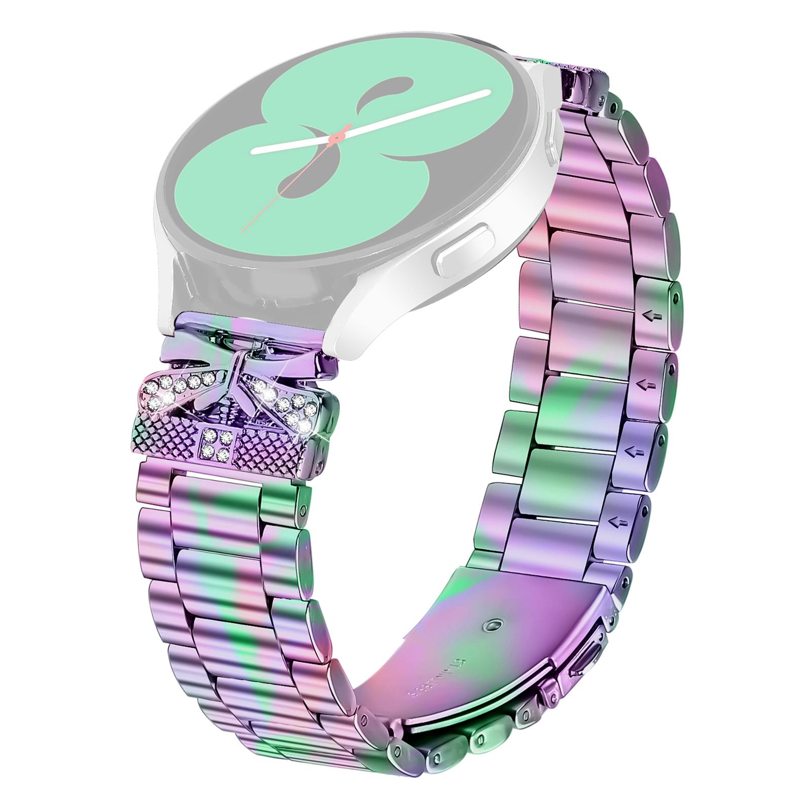 

Replacement Strap for Huami Amazfit Bip 3/Bip 3 Pro Butterfly Rhinestones Decor Metal Watch Band Colorful