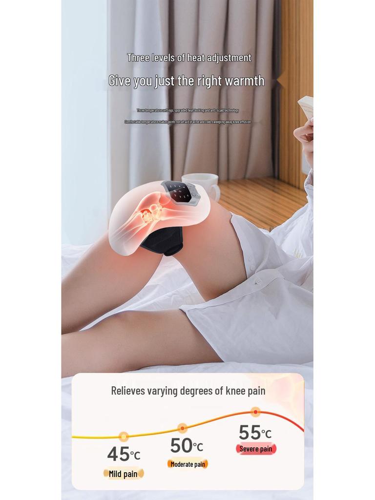 Wireless Heated Knee Massager with Red Light Therapy and Kneading Function