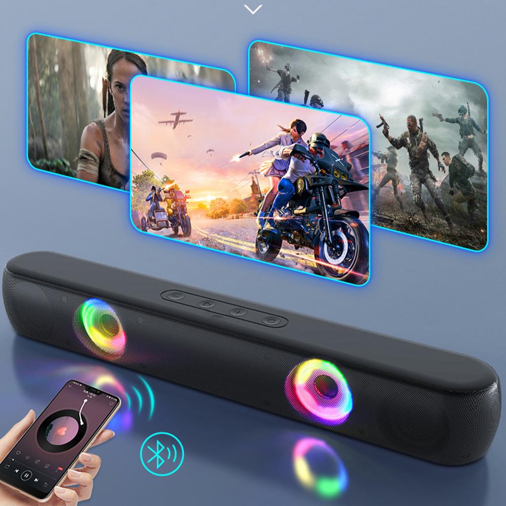 Long RGB Luminous Bluetooth Speaker B320 Gaming Home Stereo 3d High-quality Type C Speaker