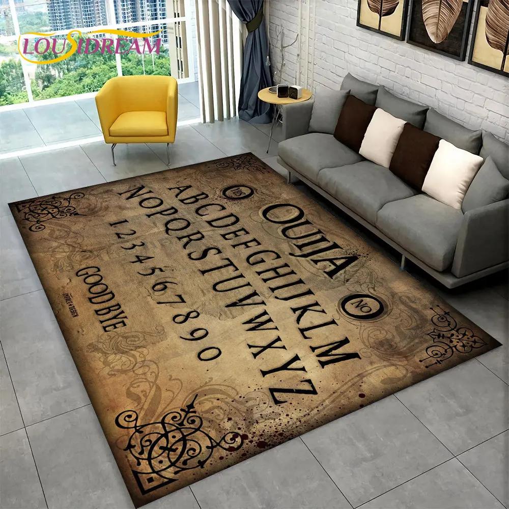 Ouija Tarot Witchcraft Gothic Area Rug,Carpet Rug for Living Room Bedroom Sofa Doormat Decoration,Kids Play Non-slip Floor Mat