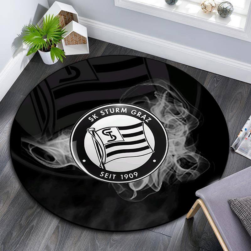 Sportklub Sturm Graz Round Area Rug,Carpet Rug for Living Room Bedroom Sofa Playroom Decor,Non-slip Floor Mat