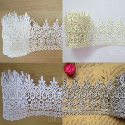 15 Yard White Vintage Cotton Knitted Floral Lace Trim Dress Sewing Craftwork