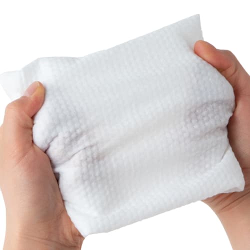 Strix Design Large, Thick, Disposable Hand Towels, Made In Japan, Round, 60 Individually Wrapped, Embossed Surface, Comfortable To Use, Non-Woven Rayo