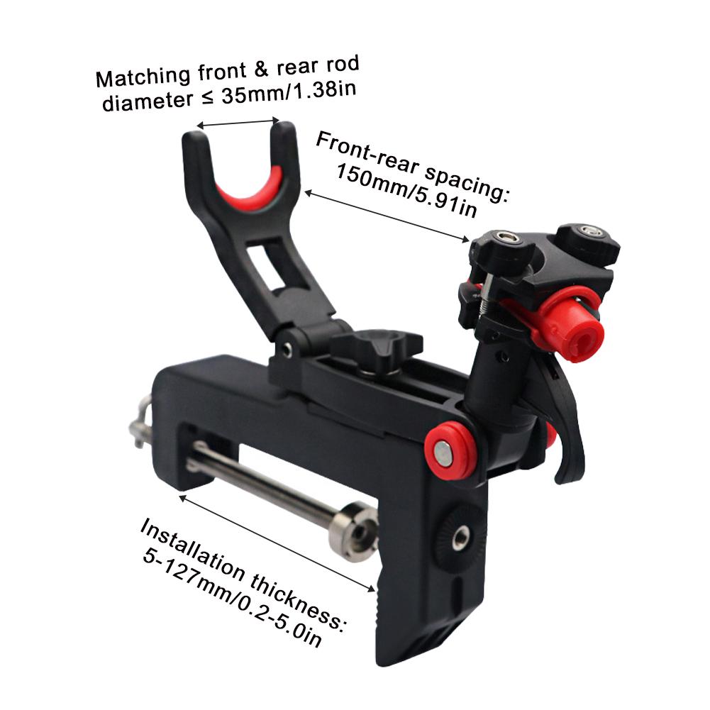 360° Adjustable Clamp On Fishing Rod Holder Quick Release Boat Fishing Pole Bracket Outdoor Fishing Gear Accessories