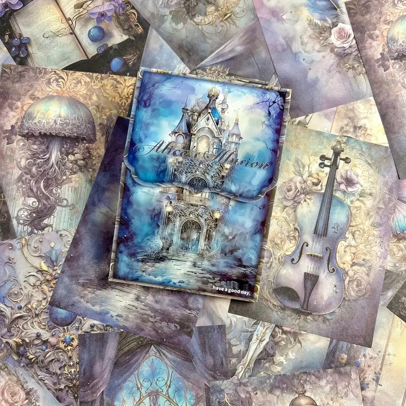 50sheets Retro Scrapbook Material Paper Hand Account DIY Collage Decoration Background Craft Paper