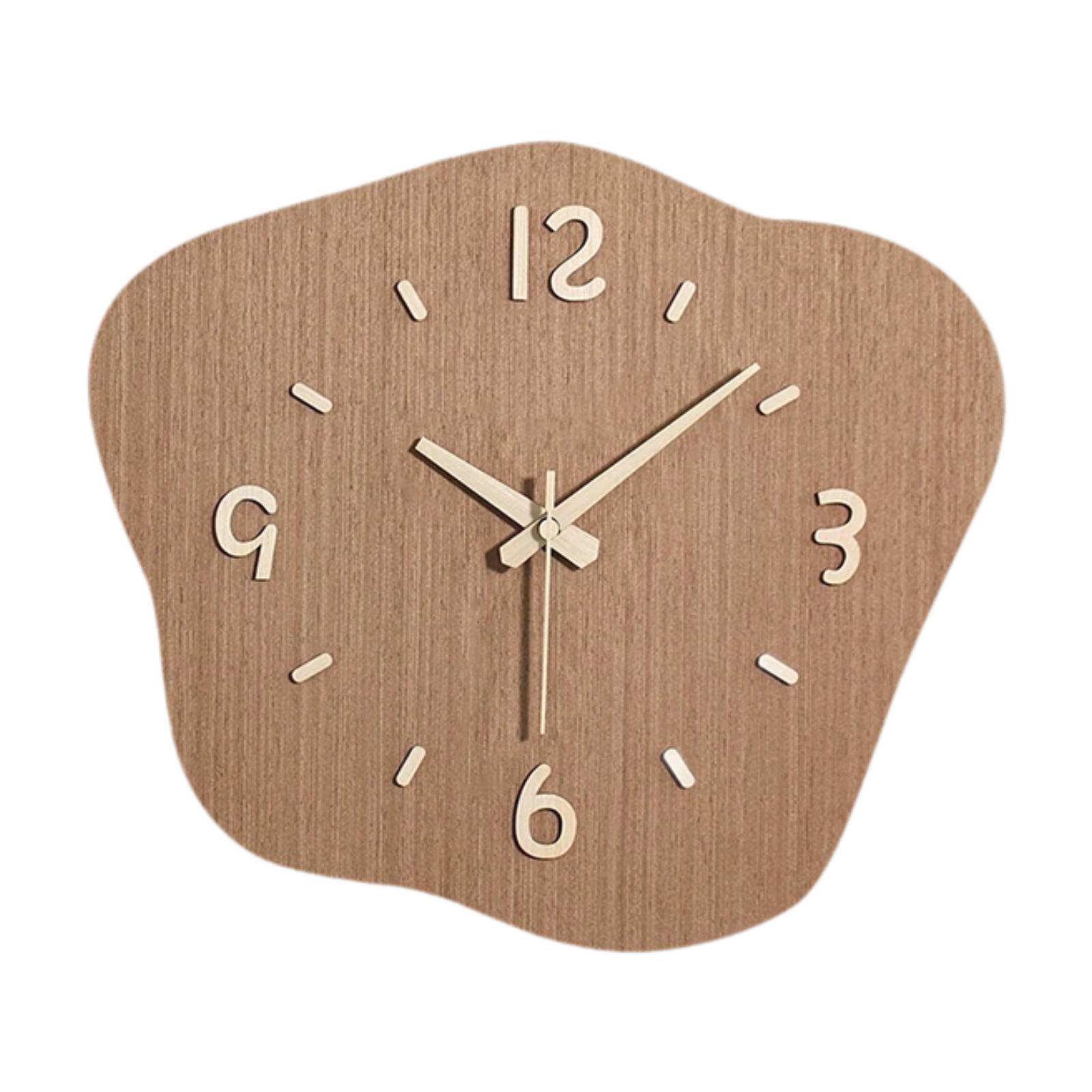 

Wall Clock Irregular Clock Hanging Ornament Wall Decor for Dining Room Apartment коричневый