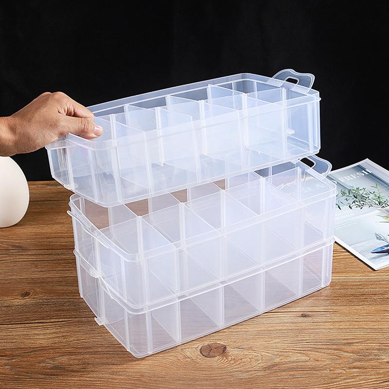3 Tiers Transparent Plastic Makeup Organizer Jewelry Storage Box Removable Storage Case Toys Organizer Finishing Box