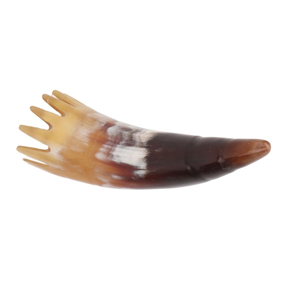 Buffalo Horn Horn Shape Hair Comb Ergonomic Handle Hair Scalp Massager  Home Use