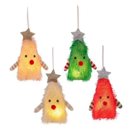 Christmas Tree-shaped Doll with Lights Star Decor Christmas Element Tabletop Decor Home Decoration Figurine