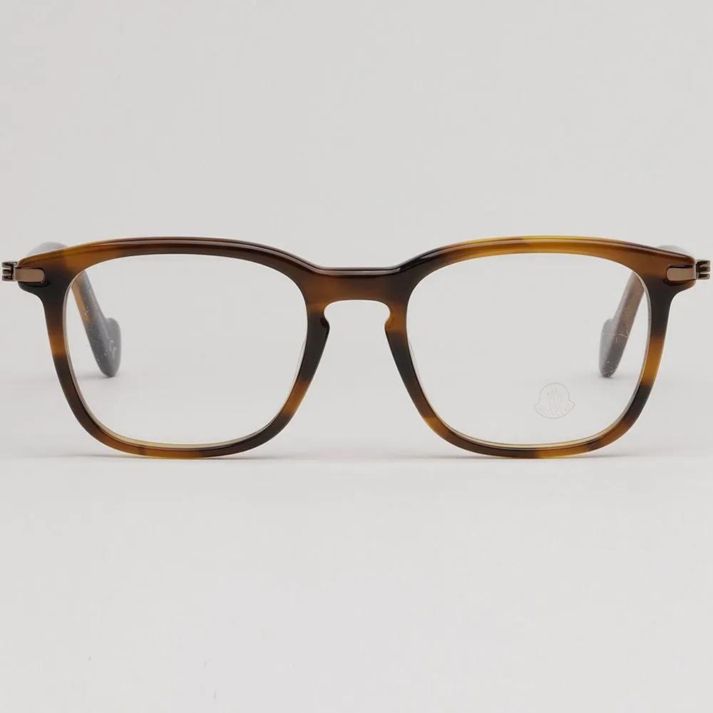 Moncler Eyeglass Frames ML5045 052 Square Leopard Print Horn-rimmed Fashion