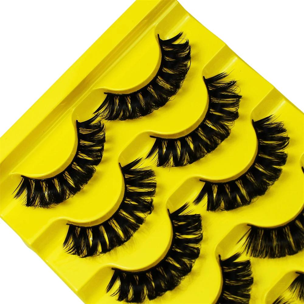 5 Pairs DD l Russian False Eyelashes 3D Mink Eyelashes Reusable Fluffy False Lashes eyelashes extensions