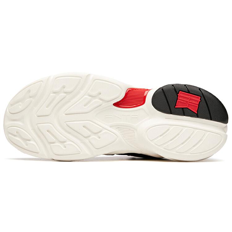 New Anta Slam Cushioning Wear Resistant Low Top Chunky Sneakers Men's White Black Red 112018882-7